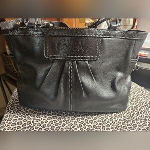 Coach Black Leather Tote
